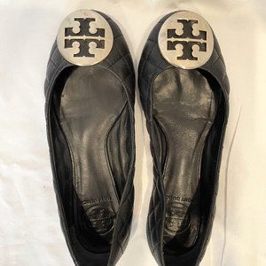 Tory Burch Quinn Quilted Black Flats